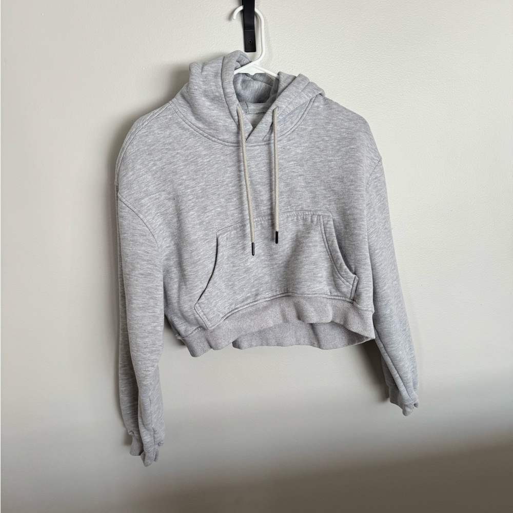 Amazon Light Gray Cropped Hoodie